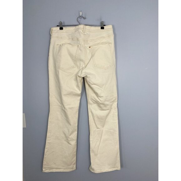&Denim by H&M Womens Size 16 Ivory Jeans High Rise Bootcut Stretch - Picture 2 of 8